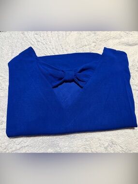Royal Blue Bow-Accent Top